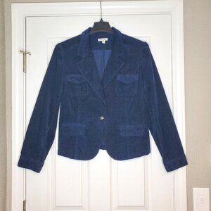 PER SE Cotton Corduroy Blazer Jacket XL Navy Blue